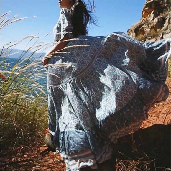 NEW! 5 STAR Boho Gypsy Button down Maxi Dress - Picture 4 of 6